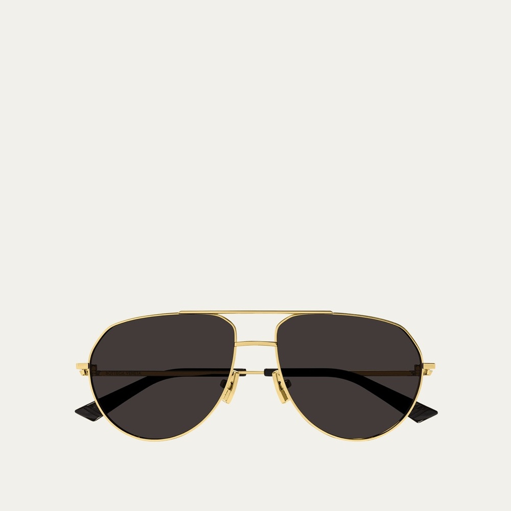 Bottega Veneta Gold Aviator Sunglasses
